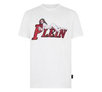 T-Shirt PHILIPP PLEIN "Kurzarm-Rundhals-T-Shirt", Herren, Gr. 3XL, 01, weiß, Stoff: 100% Baumwolle, Shirts T-Shirt (19423016-XXXL) 01, weiß