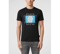 T-Shirt PHILIPP PLEIN "Kurzarm-Rundhals-T-Shirt", Herren, Gr. L, schwarz (02, schwarz), Stoff: 100% Baumwolle, Shirts T-Shirt (76401039-L) 02, schwarz
