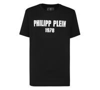 T-Shirt PHILIPP PLEIN "Kurzarm-Rundhals-T-Shirt", Herren, Gr. XXL, schwarz (02, schwarz), Obermaterial: 100% Baumwolle, Shirts T-Shirt (91282910-XXL) 02, schwarz