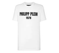 T-Shirt PHILIPP PLEIN "Kurzarm-Rundhals-T-Shirt", Herren, Gr. XXL, weiß (01, weiß), Obermaterial: 100% Baumwolle, Shirts T-Shirt (74282725-XXL) 01, weiß