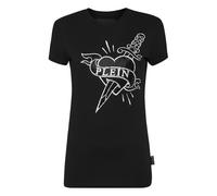 T-Shirt PHILIPP PLEIN "Love Mit Schmucksteinen", Damen, Gr. S, 02, schwarz, Obermaterial: 100% Baumwolle, 100% Glasfaser, Shirts T-Shirt (43283760-S) 02, schwarz
