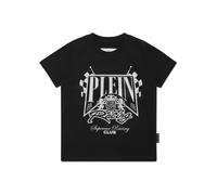 T-Shirt PHILIPP PLEIN "Racing Verziert", Jungen, Gr. 8, schwarz (0201, schwarz, weiß), Obermaterial: 100% Baumwolle, Shirts T-Shirt (57985003-8) 0201, schwarz, weiß