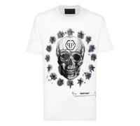 T-Shirt PHILIPP PLEIN "Skull", Herren, Gr. XL, weiß (01, weiß), Außenmaterial: 100% Baumwolle. Besatz: 100% Glas, Shirts T-Shirt (18351753-XL) 01, weiß