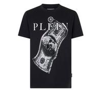 T-Shirt PHILIPP PLEIN "Skull Mit Schmucksteinen", Herren, Gr. XL, schwarz (02, schwarz), Stoff: 100% Baumwolle, Shirts T-Shirt (47090350-XL) 02, schwarz