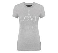 T-Shirt PHILIPP PLEIN "T-Shirt Slim Fit", Damen, Gr. L, 10, grau, Obermaterial: 100% Baumwolle, 100% Glasfaser, Shirts T-Shirt (99580612-L) 10, grau