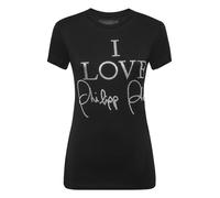T-Shirt PHILIPP PLEIN "T-Shirt Slim Fit", Damen, Gr. M, 02, schwarz, Obermaterial: 100% Baumwolle, 100% Glasfaser, Shirts T-Shirt (92410819-M) 02, schwarz
