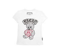 T-Shirt PHILIPP PLEIN "Teddy", Damen, Gr. 6, weiß (01, weiß), Stoff: 100% Baumwolle. Besatz: 100% Glasfaser, Shirts T-Shirt (73196523-6) 01, weiß