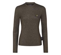 T-Shirt PLEIN SPORT "Glitter", Damen, Gr. S, gold (94, gold), Obermaterial: 56% Polyester, 30% Viskose, 10% Metallisierte Faser, 4% Elasthan, Shirts T-Shirt (70305830-S) 94, gold