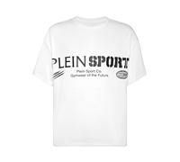T-Shirt PLEIN SPORT "Logo", Herren, Gr. L, weiß (01, weiß), Obermaterial: 100% Baumwolle, Shirts T-Shirt (61430214-L) 01, weiß