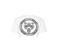 T-Shirt PLEIN SPORT "Rundhals-T-Shirt", Damen, Gr. XXL, weiß (01, weiß), Obermaterial: 100% Baumwolle, Shirts T-Shirt (87977559-XXL) 01, weiß