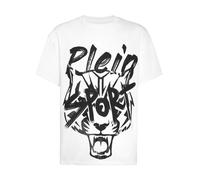 T-Shirt PLEIN SPORT "Rundhals-T-Shirt", Herren, Gr. L, weiß (01, weiß), Obermaterial: 100% Baumwolle, Shirts T-Shirt (85216362-L) 01, weiß