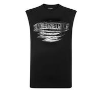T-Shirt PLEIN SPORT "Rundhals-T-Shirt", Herren, Gr. XXL, silber (0270, schwarz, silber), Obermaterial: 100% Baumwolle, Shirts T-Shirt (33872432-XXL) 0270, schwarz, silber