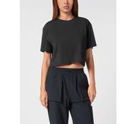 T-Shirt PLEIN SPORT "Scratch", Damen, Gr. M, schwarz (02, schwarz), Obermaterial: 48% Modal, 47% Baumwolle, 5% Elasthan, Shirts T-Shirt (99117431-M) 02, schwarz