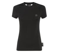 T-Shirt PLEIN SPORT "T-Shirt Rundhalsausschnitt", Damen, Gr. M, schwarz (02, schwarz), Obermaterial: 95% Polyester, 5% Elasthan, Shirts T-Shirt (19175958-M) 02, schwarz
