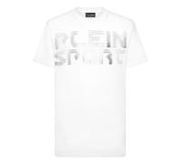 T-Shirt PLEIN SPORT "T-Shirt Rundhalsausschnitt", Jungen, Gr. XXL, silber (0170, weiß, silber), Obermaterial: 100% Baumwolle, Shirts T-Shirt (73258520-XXL) 0170, weiß, silber