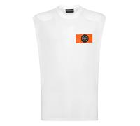 T-Shirt PLEIN SPORT "Tanktop", Herren, Gr. 4XL, orange (0120, weiß, orange), Obermaterial: 100% Baumwolle, Shirts T-Shirt (50409413-4XL) 0120, weiß, orange