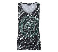 T-Shirt PLEIN SPORT "Tanktop", Jungen, Gr. S, 0263, schwarz, mintgrün, Obermaterial: 100% Baumwolle, Shirts T-Shirt (63318442-S) 0263, schwarz, mintgrün