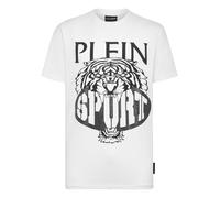 T-Shirt PLEIN SPORT "Tiger", Jungen, Gr. XXL, schwarz-weiß (0102, weiß, schwarz), Obermaterial: 100% Baumwolle, Shirts T-Shirt (58294131-XXL) 0102, weiß, schwarz