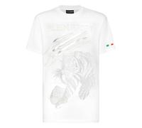 T-Shirt PLEIN SPORT "Tiger", Jungen, Gr. S, weiß (0193, weiß, lightgold), Obermaterial: 100% Baumwolle, Shirts T-Shirt (86238849-S) 0193, weiß, lightgold