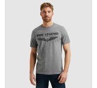 PME Legend Herren Rundhals T-Shirt R-Neck Cotton ELASTHAN Logo - Regular Fit, Größe:XL, Farbe:Grey Melee 960