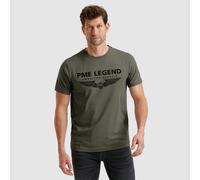 PME Legend Herren Rundhals T-Shirt R-Neck Cotton ELASTHAN Logo - Regular Fit, Größe:XL, Farbe:Beluga 8039