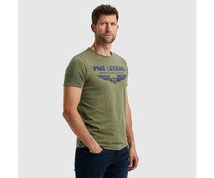 T-Shirt PME LEGEND, Herren, Gr. XXXL (62/64), grün (olivgrün, bedruckt), Jersey, Obermaterial: 100% Baumwolle, bedruckt, schmal normal, Rundhals, eingesetzt Bündchen, Shirts T-Shirt, mit eingefasstem 
