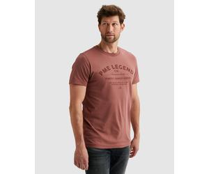 T-Shirt PME LEGEND "Short Sleeve Play Single Jersey Graphic", Herren, Gr. L, rosa (roan rouge), Single Jersey, Obermaterial: 100% Baumwolle, bedruckt, regular fit normal, Rundhals, Shirts T-Shirt, aus