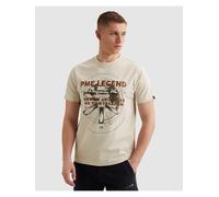 T-Shirt PME LEGEND "Short Sleeve R-Neck Heavy Jersey", Herren, Gr. L, beige (bone weiß), Jersey, Obermaterial: 100% Baumwolle, bedruckt, regular fit hüftbedeckend, Rundhals, Shirts T-Shirt, mit Print,