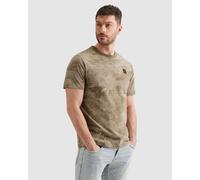 T-Shirt PME LEGEND "Short sleeve r-neck single jersey aop", Jungen, Gr. M, grün (dusky grün), Jersey, Obermaterial: 100% Baumwolle, gemustert, regular fit normal, Rundhals, gerader Abschluss, Shirts T