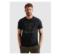 T-Shirt PME LEGEND "Short sleeve r-neck single jersey fotoprint", Herren, Gr. L, carbon, Jersey, Obermaterial: 100% Baumwolle, bedruckt, regular fit normal, Rundhals, gerader Abschluss, Shirts T-Shirt
