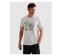 T-Shirt PME LEGEND "Short sleeve r-neck single jersey fotoprint", Herren, Gr. L, weiß (hellweiß), Jersey, Obermaterial: 100% Baumwolle, bedruckt, regular fit normal, Rundhals, gerader Abschluss, Shirt