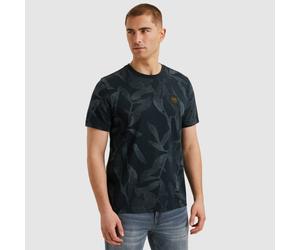 T-Shirt PME LEGEND "Short sleeve r-neck slub jersey aop", Herren, Gr. XXL, grau (salute), Jersey, Obermaterial: 100% Baumwolle, bedruckt, regular fit taillenbedeckt, Rundhals, gerader Abschluss, Shirt