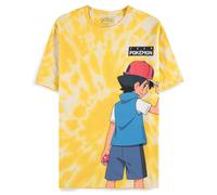 Pokémon - Ash and Pikachu - Digital Printed Men's Short Sleeved T-shirt Yellow-M