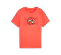 T-Shirt PUMA "ACTIVE SPORTS POLY TEE B", Jungen, Gr. 176, glowing rot, Interlock, Obermaterial: 100% Polyester, bedruckt, regular fit normal, Rundhals, Shirts T-Shirt, für Jugendliche, sportlicher Sti