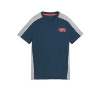 T-Shirt PUMA "ACTIVE SPORTS SMALL GRAPHIC TEE B", Jungen, Gr. 140, blau (midnight petrol), Obermaterial: 69% Baumwolle, 31% Polyester, bedruckt, regular fit normal, Rundhals, Shirts T-Shirt, Regular F