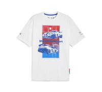 T-Shirt PUMA "BMW M Motorsport Block T-Shirt Herren", Damen, Gr. XL, weiß, Obermaterial: 100% Baumwolle; Rippe: 30% Polyester, 70% Baumwolle, bedruckt, relaxed fit, Rundhals, Shirts T-Shirt (25503014-