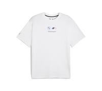T-Shirt PUMA "BMW M Motorsport Essentials Logo T-Shirt Herren", Herren, Gr. XL, weiß, Obermaterial: 100% Baumwolle. Rippe: 20% Polyester, 80% Baumwolle, clean, relaxed fit, Rundhals, Shirts T-Shirt (8
