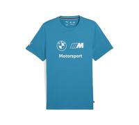 T-Shirt PUMA "BMW M Motorsport Essentials Logo T-Shirt Herren", Herren, Gr. XXL, tropical blau, Obermaterial: 100% Baumwolle; Rippe: 20% Polyester, 80% Baumwolle, regular fit, Rundhals, Shirts T-Shirt