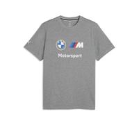T-Shirt PUMA "BMW M MOTORSPORT Essentials T-Shirt Herren", Herren, Gr. L, grau (medium gray heather), Obermaterial: 100% Baumwolle. Rippe: 20% Polyester, 80% Baumwolle, clean, regular fit, Rundhals, S