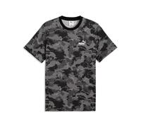 T-Shirt PUMA "Camo Bedrucktes T-Shirt Herren", Herren, Gr. S, grau (schwarz), Obermaterial: 100% Baumwolle. Rippe: 29% Polyester, 71% Baumwolle, regular fit, Rundhals, Shirts T-Shirt (61998769-S) schw