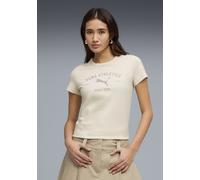 T-Shirt PUMA "CLASS GRAPHIC TEE", Damen, Gr. M, alpine snow, Jersey, Obermaterial: 100% Baumwolle, bedruckt, regular fit normal, Rundhals, Shirts T-Shirt, Regular Fit, Kurzarm, Rundhalsausschnitt (142