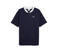 T-Shirt PUMA "CLASS RELAXED MATERIAL POLO", Herren, Gr. S, blau (puma navy), Web, Obermaterial: 66% Baumwolle, 32% Polyester, 2% Elasthan, unifarben, relaxed fit normal, Shirts T-Shirt, mit sportliche