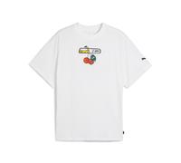 T-Shirt PUMA "Commissioner Dylan T-Shirt III Herren", Damen, Gr. L, weiß, Obermaterial: 100% Baumwolle; Rippe: 30% Polyester, 70% Baumwolle, clean, oversize, Rundhals, Shirts T-Shirt (21372009-L) weiß