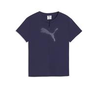 T-Shirt PUMA "Dare To Half Zip Graphic T-Shirt Damen", Damen, Gr. S, deep plum lila, Obermaterial: 23% Elasthan, 77% Nylon, slim fit, Rundhals, Shirts T-Shirt (33534732-S) deep plum lila