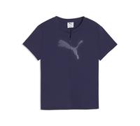 T-Shirt PUMA "Dare To Half Zip Graphic T-Shirt Damen", Damen, Gr. S, deep plum lila, Obermaterial: 77% Nylon, 23% Elasthan, slim fit, Rundhals, Shirts T-Shirt (33534732-S) deep plum lila