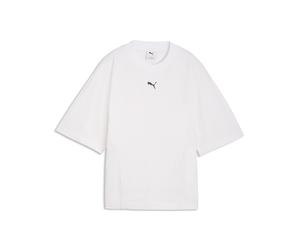 T-Shirt PUMA "Dare To Tailliertes T-Shirt Damen", Damen, Gr. L, weiß, Obermaterial: 100% Baumwolle. Rippe: 80% Baumwolle, 20% Polyester, clean, slim fit, Rundhals, Shirts T-Shirt (83728921-L) weiß