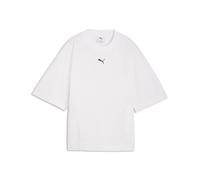 T-Shirt PUMA "Dare To Tailliertes T-Shirt Damen", Damen, Gr. S, weiß, Obermaterial: 100% Baumwolle. Rippe: 80% Baumwolle, 20% Polyester, clean, slim fit, Rundhals, Shirts T-Shirt (83728921-S) weiß