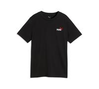 T-Shirt PUMA "ESS 2 COLOR SMALL NO 1 LOGO TEE B", Jungen, Gr. 128, puma schwarz, rot flash, Jersey, Obermaterial: 100% Baumwolle, bedruckt, regular fit normal, Rundhals, Shirts T-Shirt, mit Rundhalsau