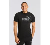 T-Shirt PUMA "ESS CAMO TEE", Herren, Gr. M, schwarz (puma schwarz), Jersey, Obermaterial: 100% Baumwolle, tarnfarben, regular fit normal, Rundhals, Shirts T-Shirt, gerade Passform, Kurzarm, für Alltag