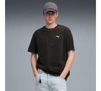 T-Shirt PUMA "ESS ELEVATED RELAXED WASH TEE", Herren, Gr. M, schwarz (puma schwarz), Jersey, Obermaterial: 100% Baumwolle, bedruckt, relaxed fit normal, Rundhals, Shirts T-Shirt, Kurzarm, für Freizeit